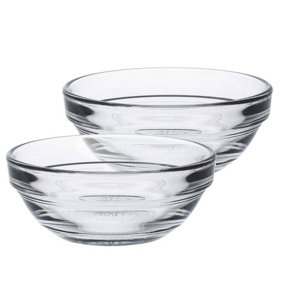 Duralex - Lys Glass Stacking Bowls for Kitchen, Serving - 7.5cm (3") - Pack of 4