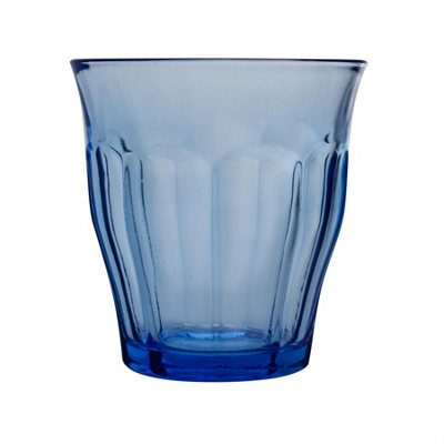 Duralex - Picardie Drinking Glasses - 220ml Tumblers for Water, Juice - Blue - Pack of 6