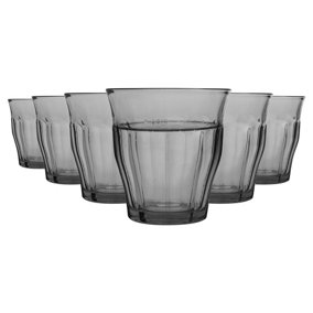 Duralex - Picardie Drinking Tumbler Glasses Set - Grey - 250ml - 6pc
