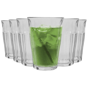 Duralex - Picardie Highball Cocktail Glasses - 360ml Glass Tumblers - Pack of 6