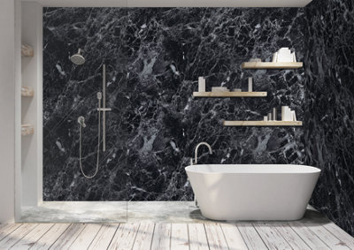 DuraPanel Large Recess in Black Marble | DIY at B&Q