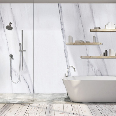 DuraPanel Large Recess in Carrara Marble | DIY at B&Q