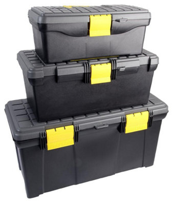 Duratool 3x Tool Tough Portable Storage Box With Removable Organisation ...