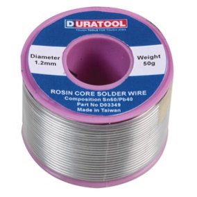 DURATOOL - 60/40 Solder Wire, 1.2mm, 50g
