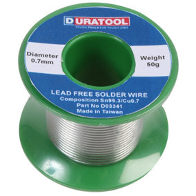 DURATOOL - Lead Free Solder Wire, 0.7mm, 50g