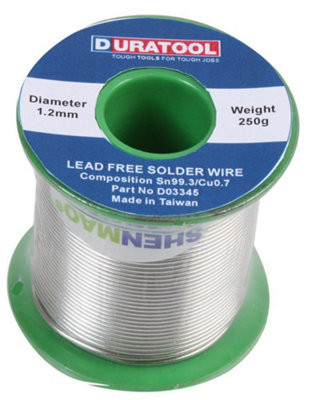 DURATOOL - Lead Free Solder Wire, 1.2mm, 250g