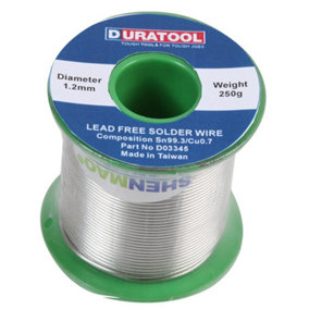 DURATOOL - Lead Free Solder Wire, 1.2mm, 250g