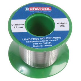 DURATOOL - Lead Free Solder Wire, 1.2mm, 50g