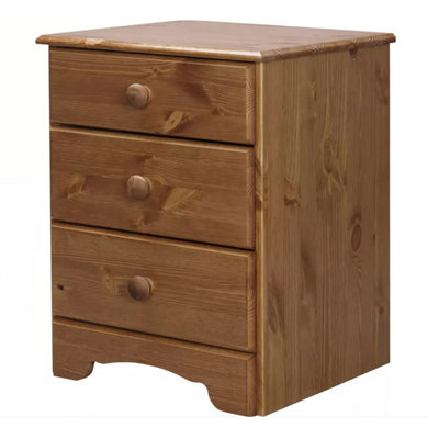 Durham Bedside Table 3 Drawers, Cherry