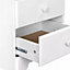 Durham Bedside Table 3 Drawers, White