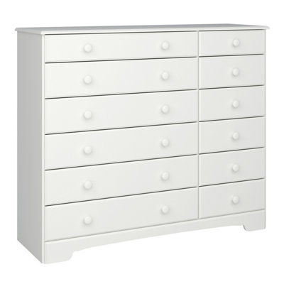 Durham Chest of Drawers 6+6 Drawers, White DIY at B&Q