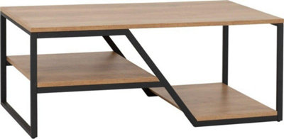 Durham Coffee Table in Light Oak Effect and Black Finish