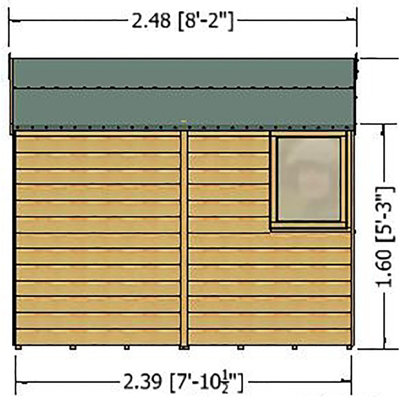 Durham Single Door Tongue and Groove Garden Shed Workshop Approx 8 x 6 Feet - 6