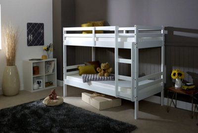 Durham White Wooden Bunk Bed Frame  3'  Single