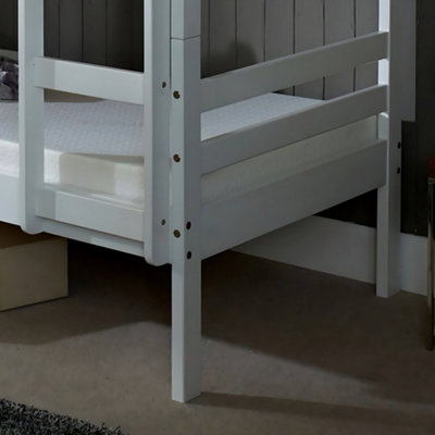 Durham White Wooden Bunk Bed Frame  3'  Single
