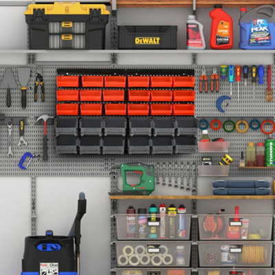Wall mounted screw shop storage