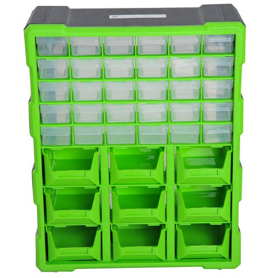 thumbnail image 2 of DURHAND 60-Drawer Wall-Mounted Parts Organiser – Orange, Clear Drawers, 30kg Cap 2 of 2
