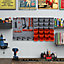 DURHAND 44 Pcs On-Wall Garage DIY Storage Unit, 28 Cubes 10 Hooks 2 Boards Screws Organisation Pegboard Tool Equipment Tidy Caddy