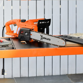 DURHAND Electric Chainsaw Garden Tools, 2000 W, 40 cm Blade for Wood, Orange