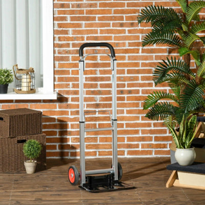 DURHAND Folding Sack Truck with Telescoping Handles, Trolley on Wheels