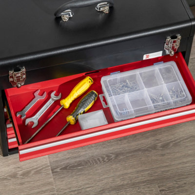 DURHAND Lockable 4 Drawer Tool Chest w/ Ball Bearing Slide Drawer 51cmx22cmx40cm - 7
