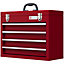DURHAND Lockable 4 Drawer Tool Chest with Ball Bearing Slide Drawers Red