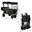 DURHAND Outdoor Push Pull Wagon Stroller Cart  Canopy Top Black