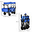DURHAND Outdoor Push Pull Wagon Stroller Cart  Canopy Top Blue