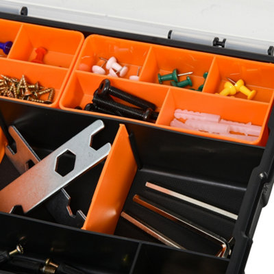 DURHAND Set Of 4 Plastic DIY Tool Storage Boxes Dividers Locking Lids ...