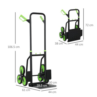 thumbnail interactive-video image 1 of DURHAND 6-Wheel Foldable Hand Truck – Steel Cargo Cart, Red – 5056029871362 1 of 5