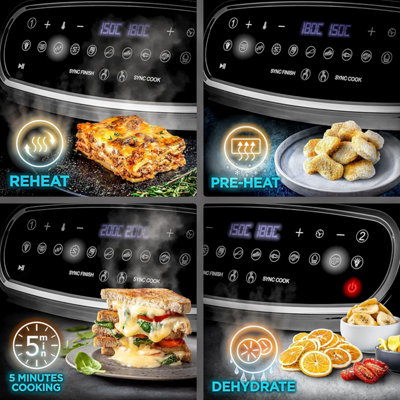 Duronic AF14 BK Large Air Fryer Single 10L Drawer with Visual Window ...