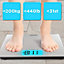 Duronic BS204 Digital Bathroom Body Scales, Backlit Display, 200kg, Step-On Activation, Measures Kilograms/Pounds/Stones - silver