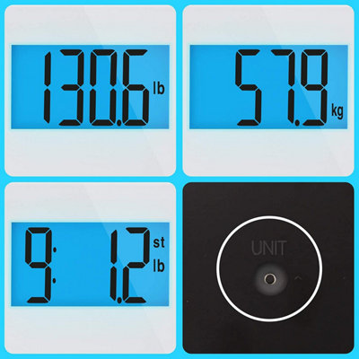 Duronic BS303 Digital Bathroom Body Scales, LCD Display, 180kg, Step-On  Activation, Measures in Kilograms/Pounds/Stones - silver