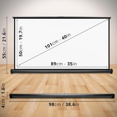 Duronic Desktop Projector Screen DPS40 /169 Portable 40 Inch 16:9 ...