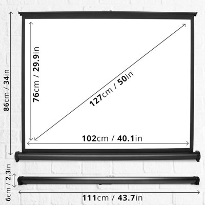 Duronic Desktop Projector Screen DPS50 /43 Portable 50 Inch 4:3 Table ...
