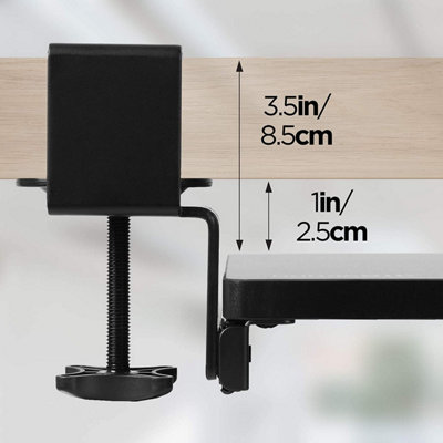 Duronic DKTPX2 Keyboard Platform, Clamp-On Under Desk Sliding Drawer for Keyboard and Mouse - 69x22cm - black
