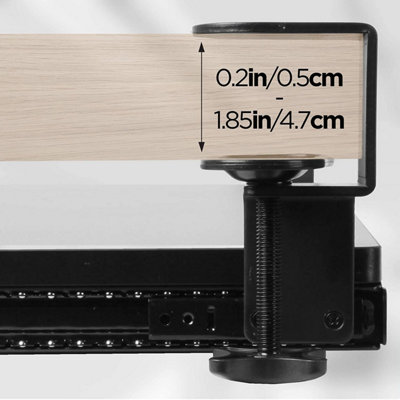 Duronic DKTPX2 Keyboard Platform, Clamp-On Under Desk Sliding Drawer for Keyboard and Mouse - 69x22cm - black