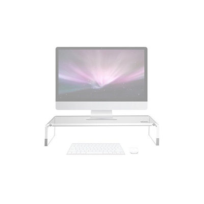 Duronic DM053 Monitor Stand Riser 50x20cm, Laptop and Screen Stand for Desktop, 30kg Capacity, Acrylic - clear