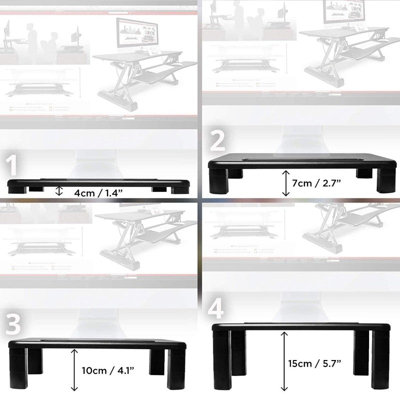Duronic Monitor Stand Riser DM051 | Laptop and Screen Stand for Desktop |  Black Tempered Glass | Support for a TV or PC Computer Monitor | Ergonomic