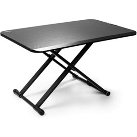 Duronic DM05D24 Sit-Stand Desk Workstation, Desk Convertor, Manual Height Adjustable 5-40cm, 74x47cm Platform - black