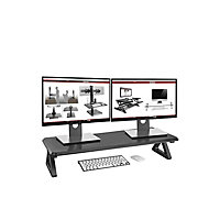 Duronic DM06-2 Monitor Stand Riser 82x30cm, Laptop and Screen Stand for Desktop, 10kg Capacity, MDF Wood - black