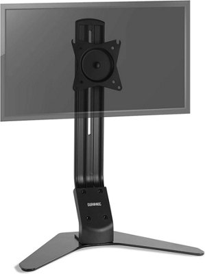 Duronic DM12D1 1-Screen Monitor Freestanding Arm with VESA Bracket, Adjustable Height Tilt Swivel Rotation - 17-27 - black