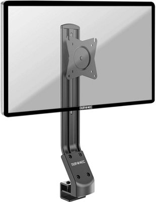 Duronic DM12X1 1-Screen Monitor Arm with Desk Clamp and VESA Bracket, Adjustable Height Tilt Swivel Rotation - 17-27 - black