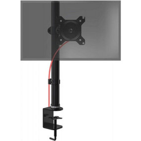 Duronic DM151X1 1-Screen Monitor Arm with Desk Clamp and VESA Bracket, Adjustable Height Tilt Swivel Rotation - 13-32 - black