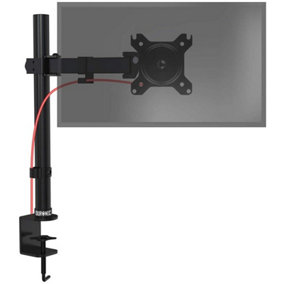 Duronic DM151X2 2-Screen Monitor Arm with Desk Clamp and VESA Bracket, Adjustable Height Tilt Swivel Rotation - 13-32 - black