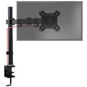 Duronic DM151X3 1-Screen Monitor Arm with Desk Clamp and VESA Bracket, Adjustable Height Tilt Swivel Rotation - 13-32 - black