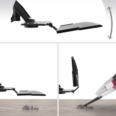 Duronic DM1K1X1 Sit-Stand Desk for One 17-27 Monitor, Gas Arm with VESA Bracket, Adjustable Height Tilt Rotation - black