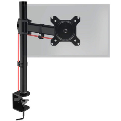 Duronic DM251X2 1-Screen Monitor Arm with Desk Clamp and VESA Bracket, Adjustable Height Tilt Swivel Rotation - 13-27 - black