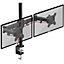 Duronic DM252 /BK 2-Screen Monitor Arm with Desk Clamp and VESA Brackets, Adjustable Height Tilt Swivel Rotation - 13-27 - black
