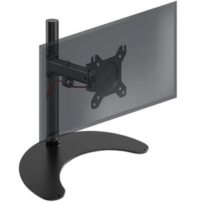Duronic DM25D1 1-Screen Monitor Freestanding Arm with VESA Bracket, Adjustable Height Tilt Swivel Rotation - 13-27 - black